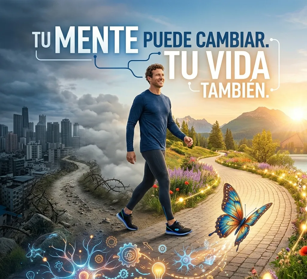 Persona caminando hacia un horizonte abierto al amanecer, símbolo de un nuevo comienzo